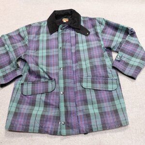 Plaid Men's Jacket with Black Collar